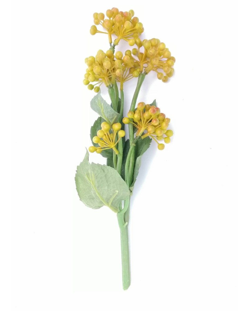 Vara de semillas de pirul de 35cm de altura, verde y amarillo