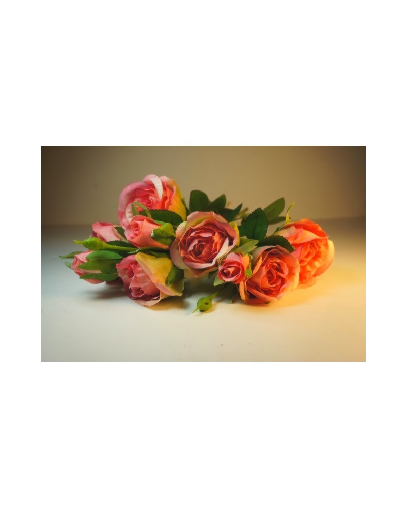 Ramillete de rosas Xin 45cm, 6 rosas y 3 botones