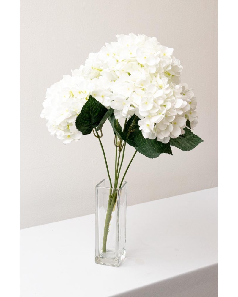Ramo hortensia vintage blanco con 5 flores