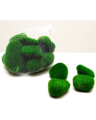 Bolsa de piedras artificiales con musgo, aprox 13 pzas