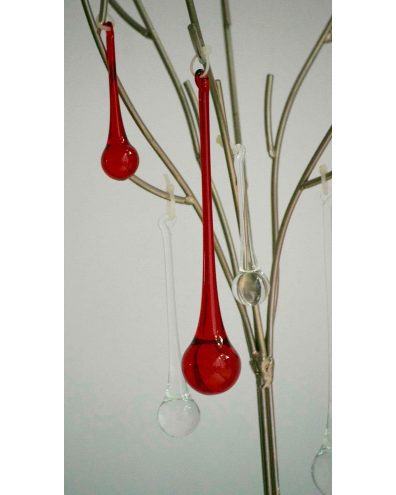 Gota de cristal roja, varios tamaños
