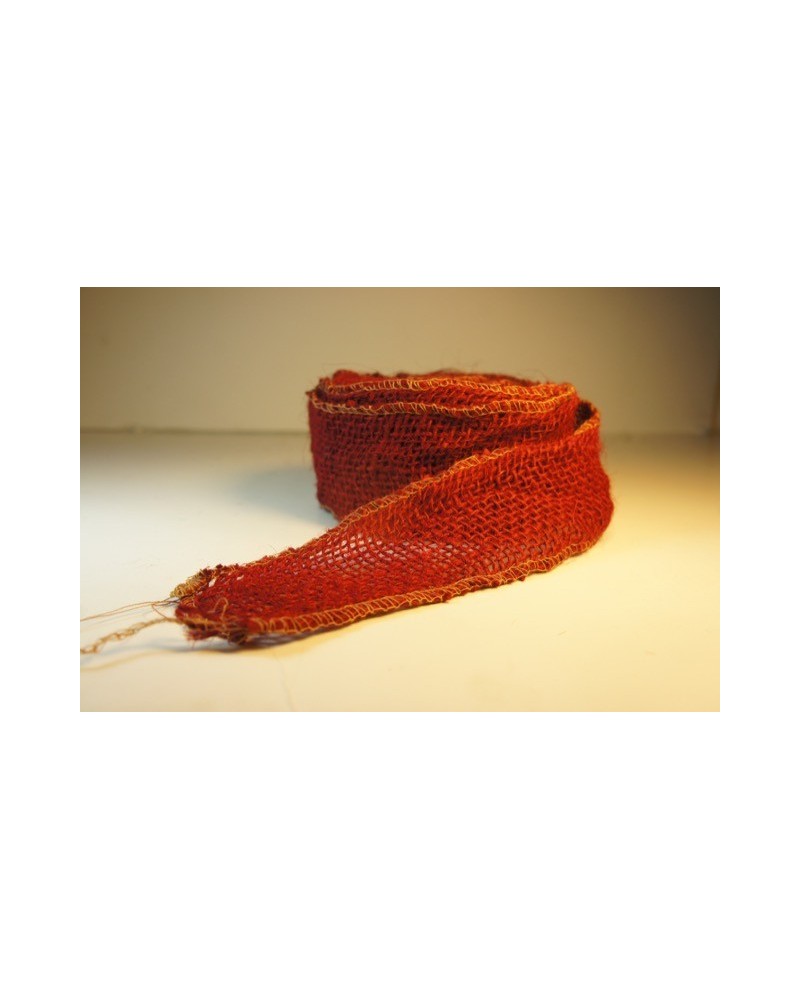 Listón de yute color rojo 6cm ancho x 9.30mts largo