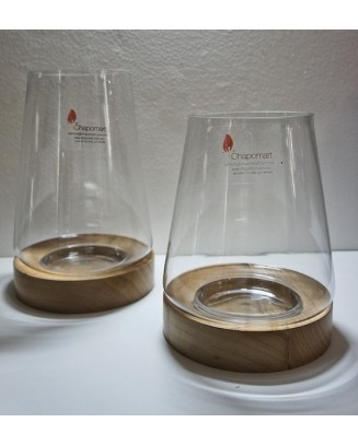 Terrario con base de madera, dos tamaños
