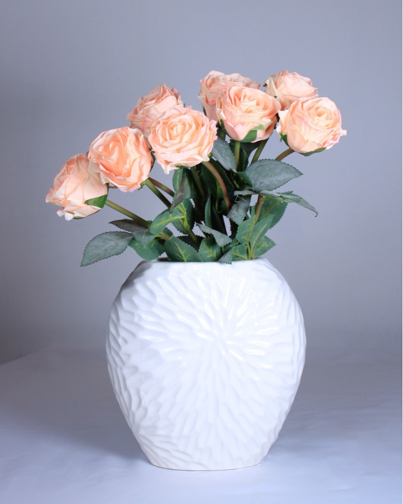 Rosas natural touch con 10 flores, dos tonalidades